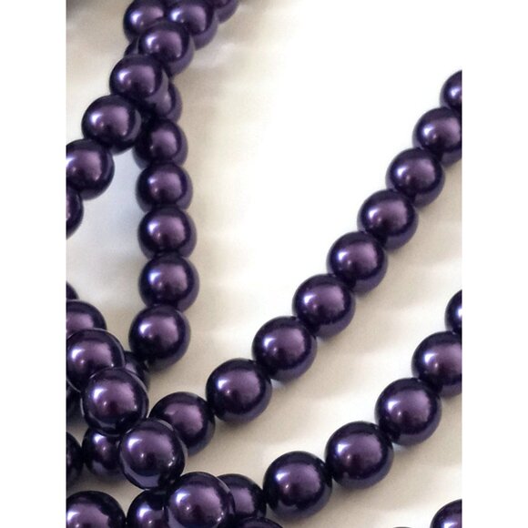 Czech Purple Glass Pearl Beads -8mm - Picture 2 of 5